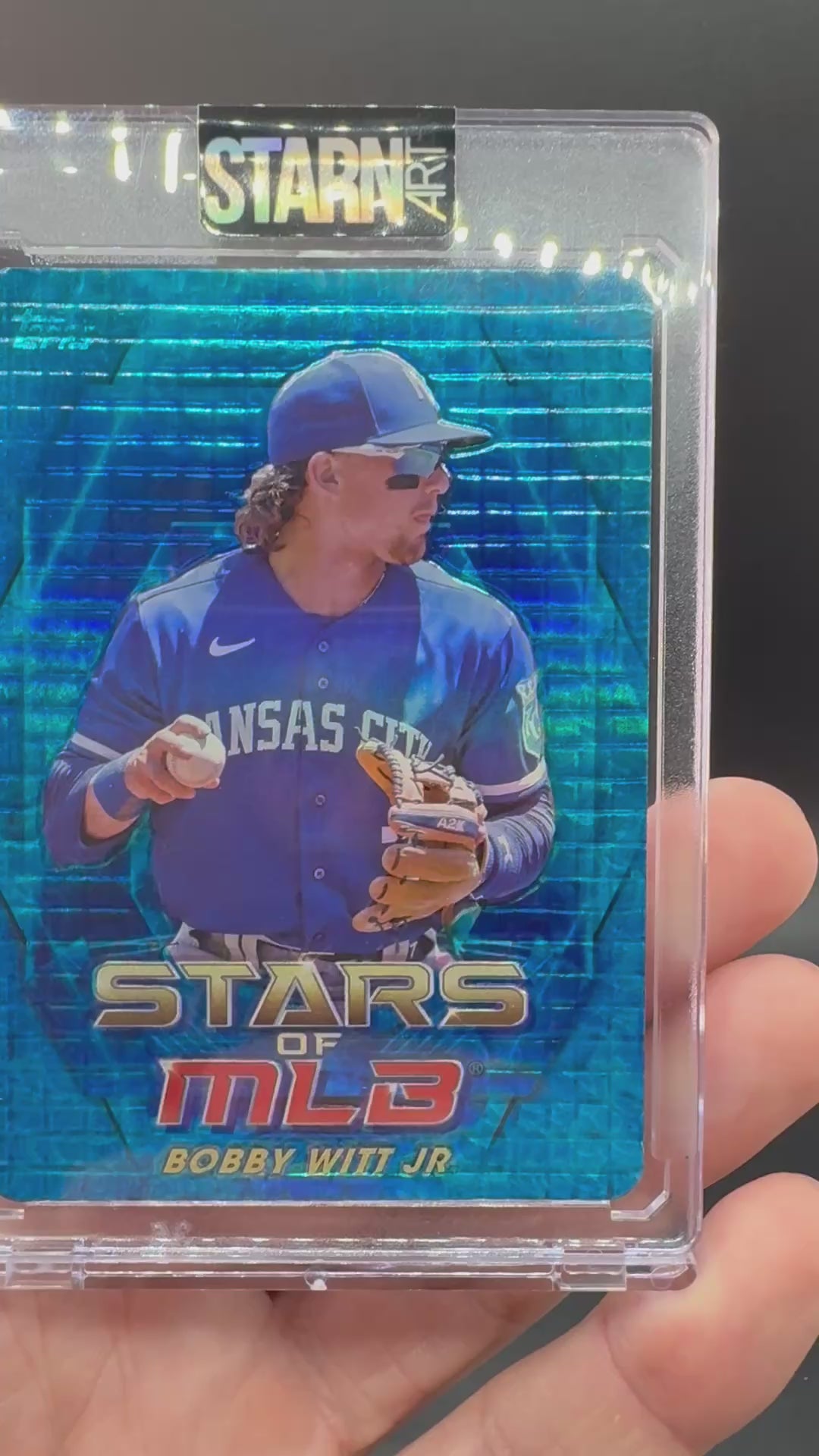 Bobby Witt Jr. Custom 1/1 Baseball Card Art - Painted and Embossed