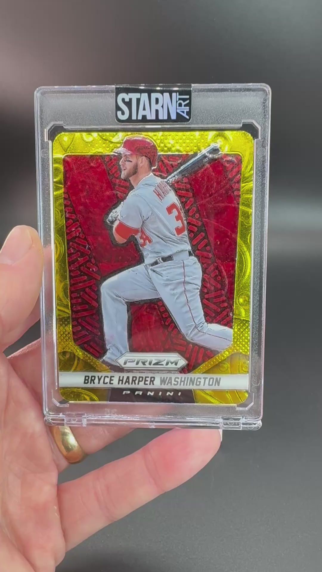 Bryce Harper Custom 1/1 Baseball Card Art - Painted and Embossed
