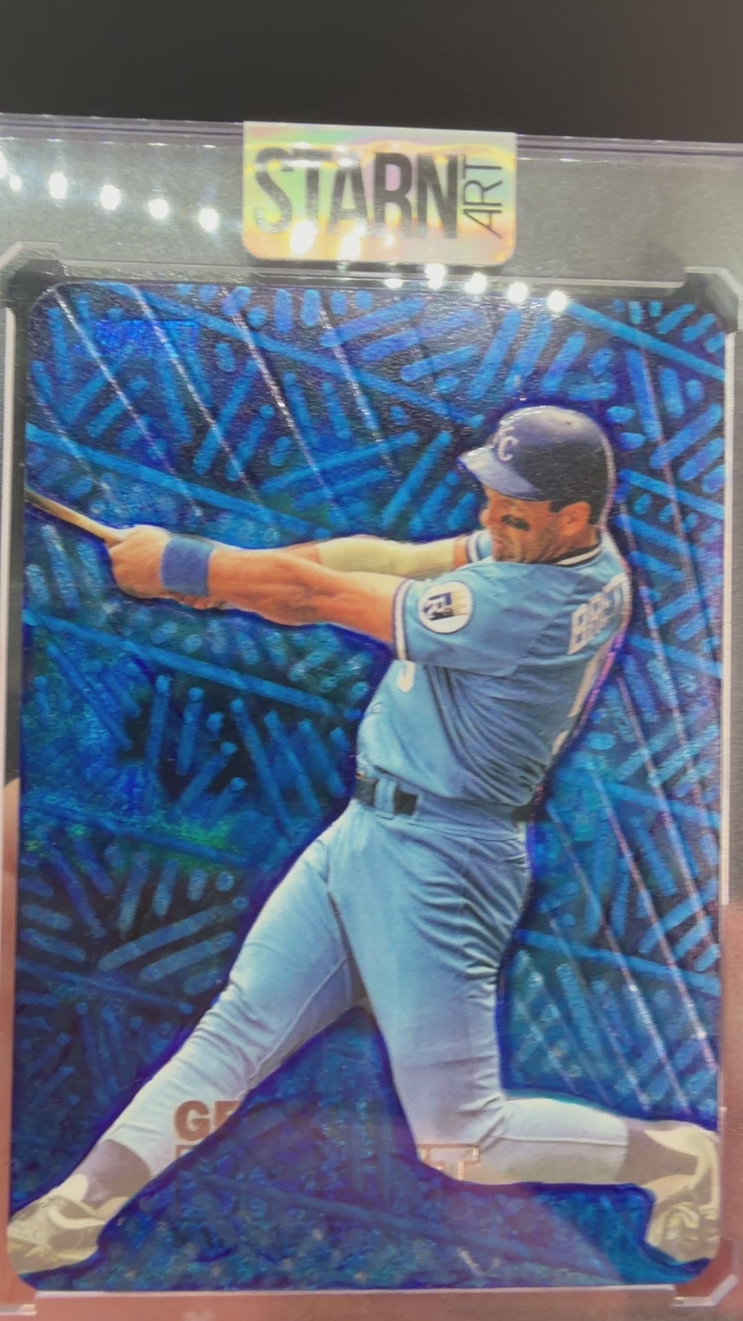 George Brett Custom 1/1 Baseball Card Art - Painted and Embossed