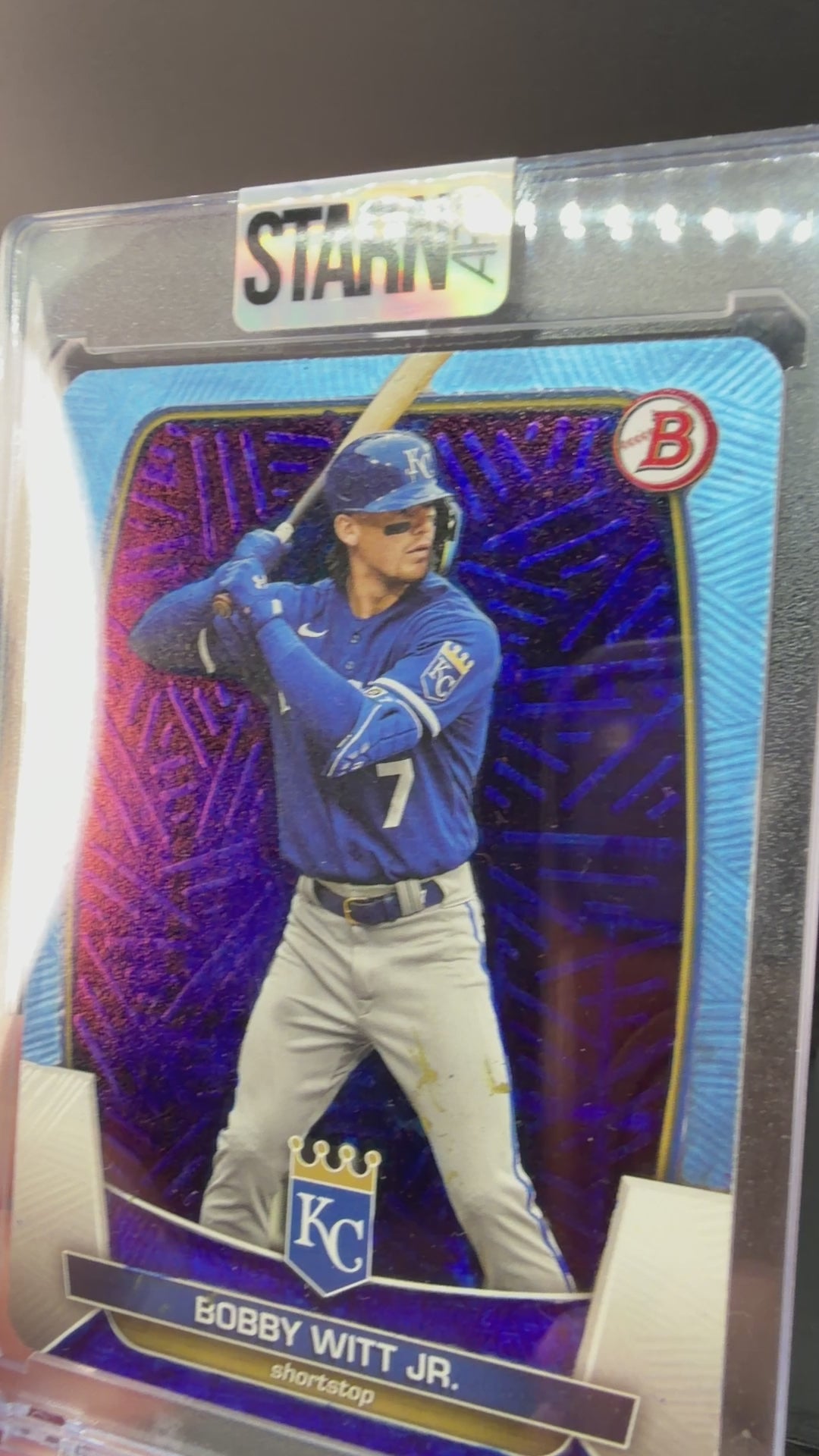 Bobby Witt Jr. Custom 1/1 Baseball Card Art - Painted and Embossed