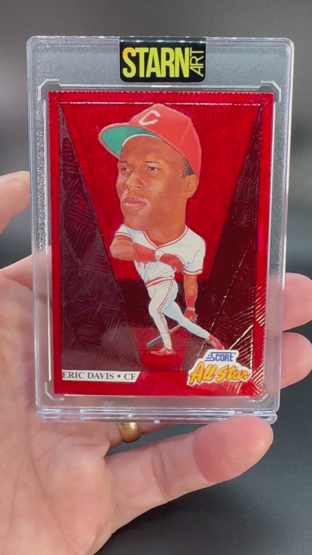 Eric Davis Custom 1/1 Baseball Card Art - Painted and Embossed