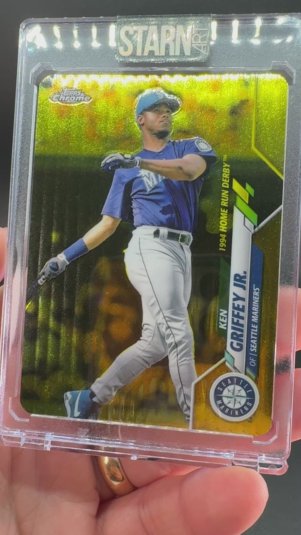 Ken Griffey Jr. Custom Embossed and Painted 1/1 Baseball Card Art