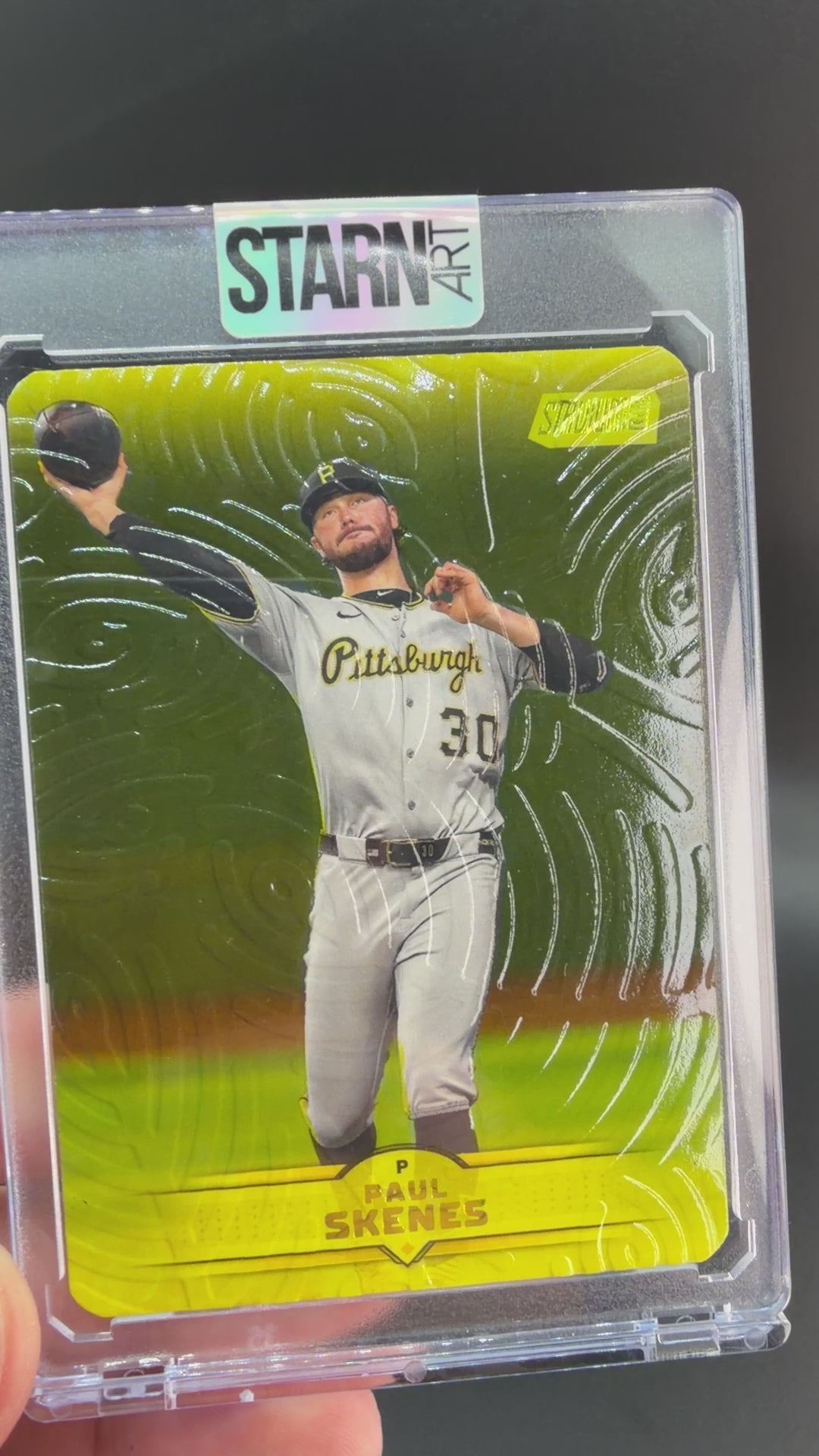 Paul Skenes Custom 1/1 Baseball Card Art - Painted and Embossed