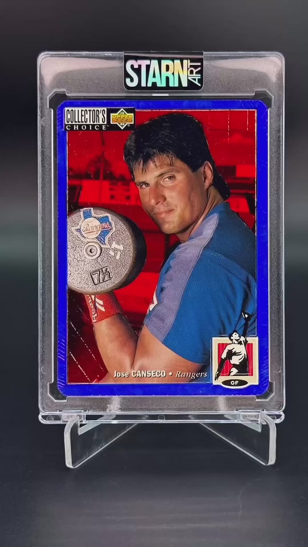 Jose Canseco Custom 1/1 Baseball Card Art - Painted and Embossed