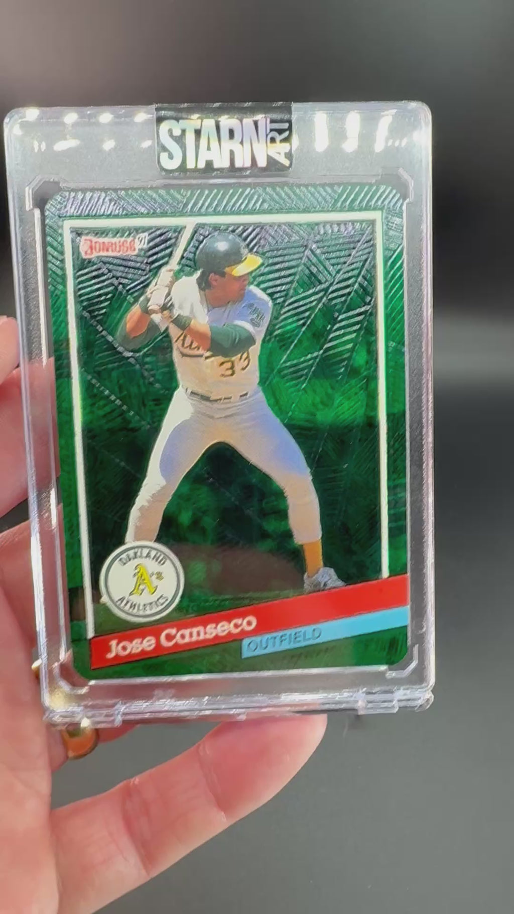 Jose Canseco Custom 1/1 Baseball Card Art - Painted and Embossed
