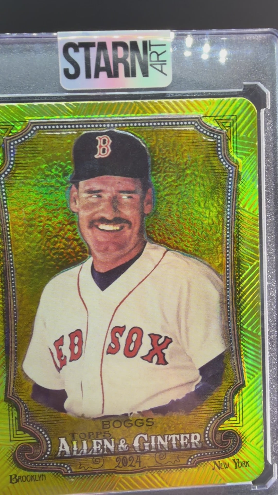 Wade Boggs Custom 1/1 Baseball Card Art - Painted and Embossed