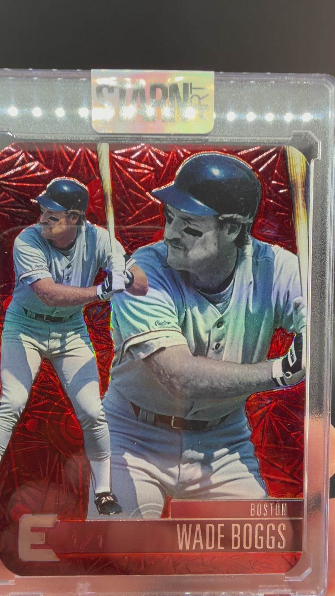 Wade Boggs Custom 1/1 Baseball Card Art - Painted and Embossed