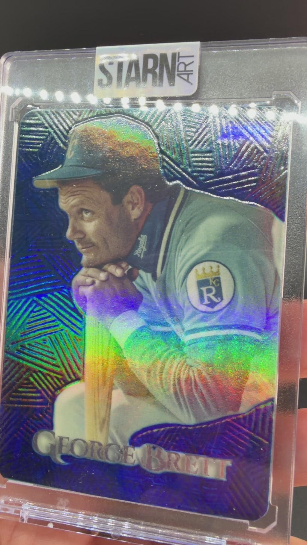 George Brett Custom 1/1 Baseball Card Art - Painted and Embossed