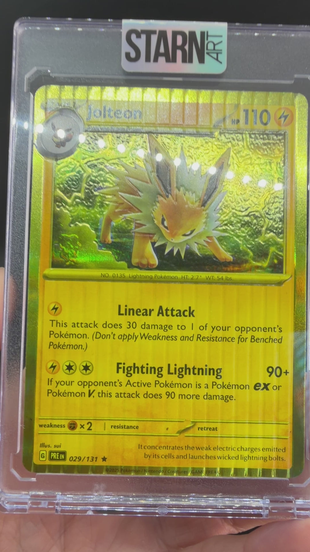 Jolteon Custom 1/1 Pokemon Card Art - Painted and Embossed