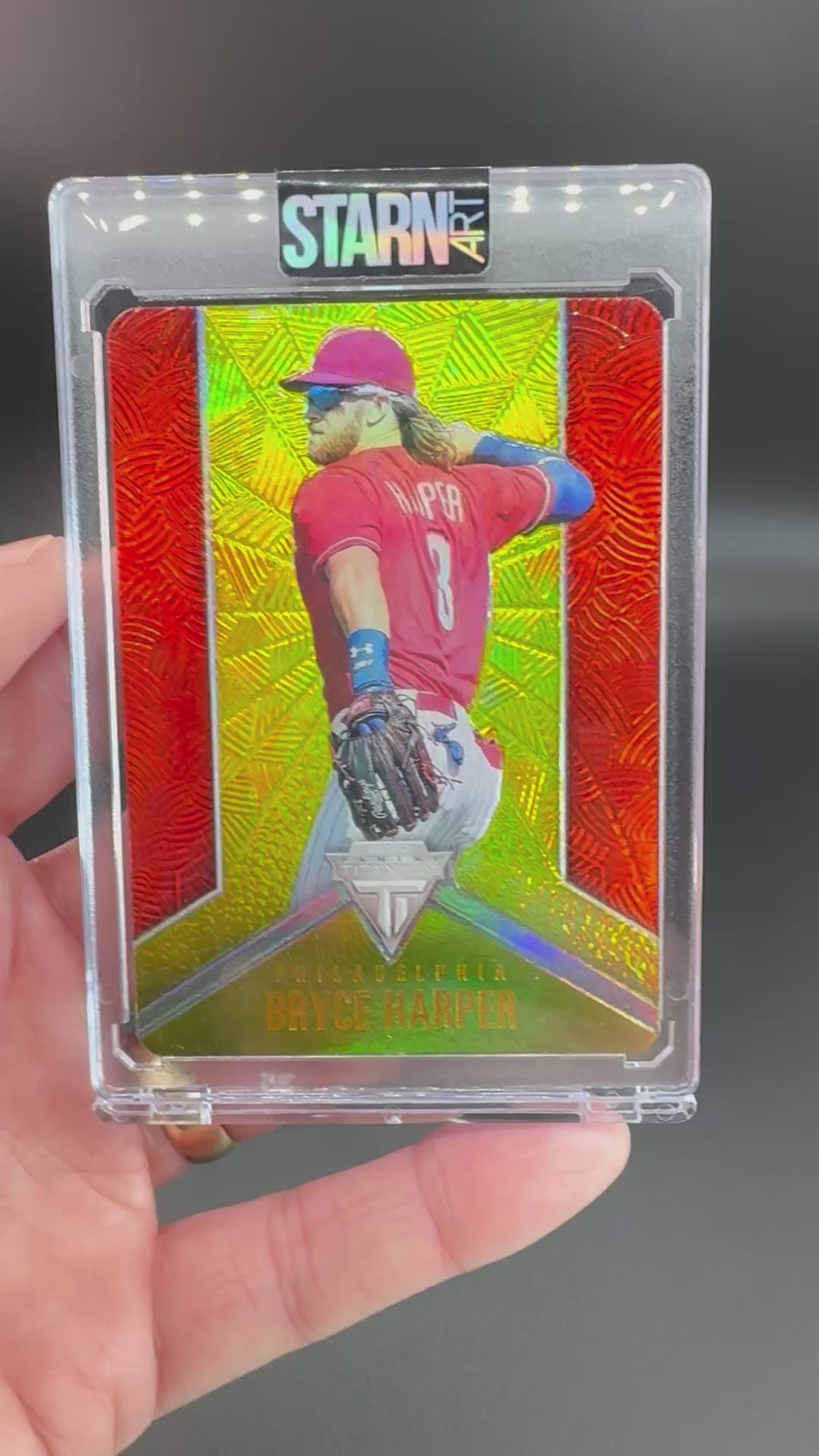 Bryce Harper Custom 1/1 Baseball Card Art - Painted and Embossed