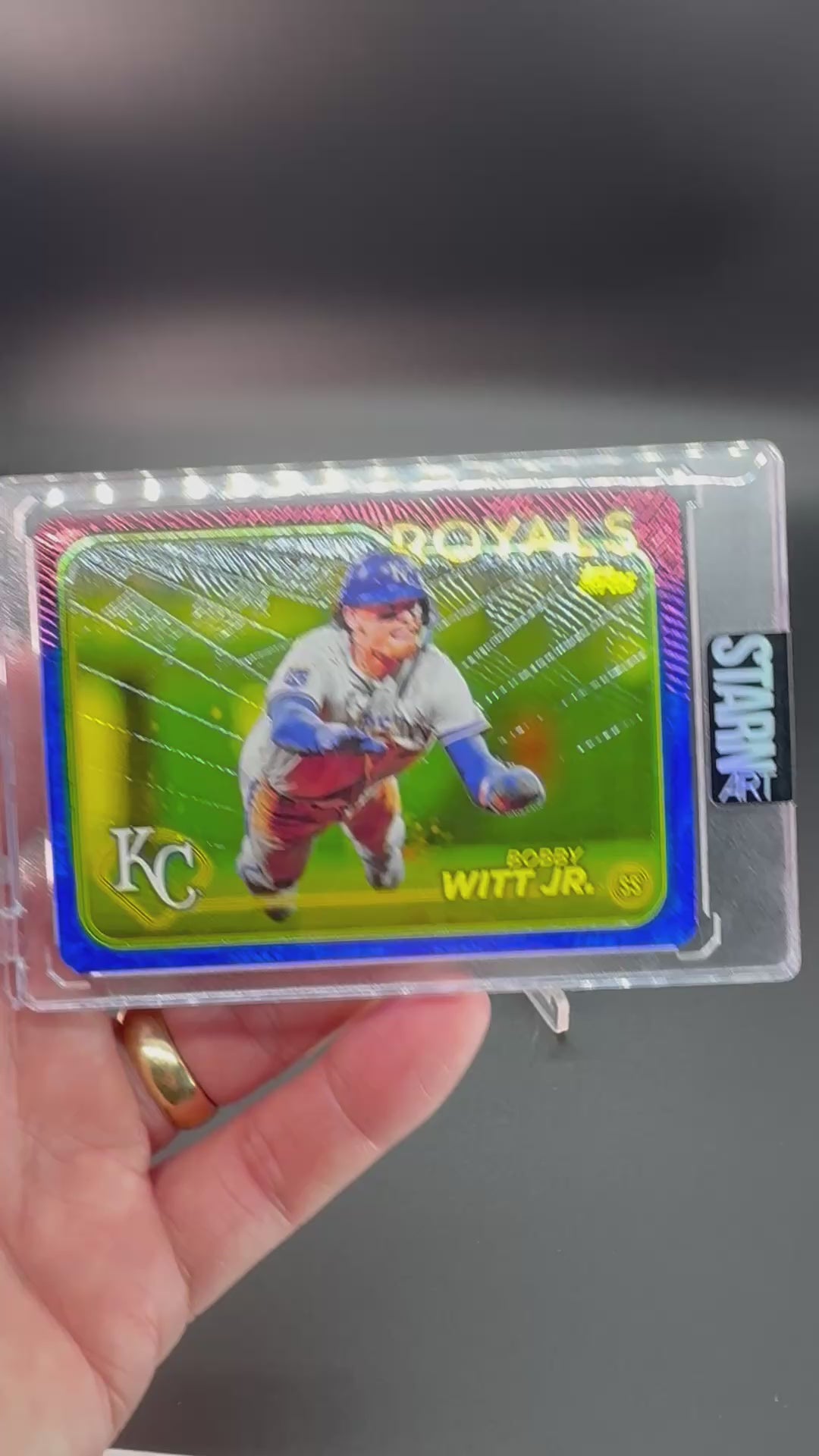 Bobby Witt Jr. Custom 1/1 Baseball Card Art - Painted and Embossed