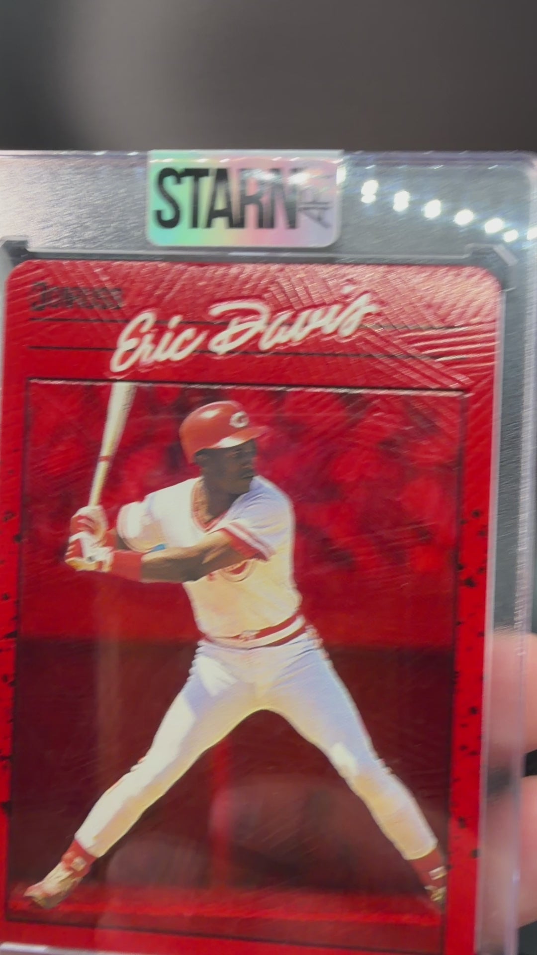 Eric Davis Custom 1/1 Baseball Card Art - Painted and Embossed