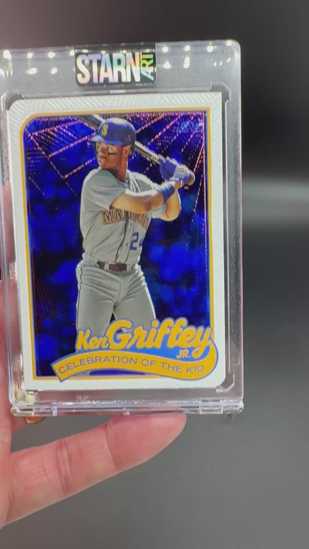 Ken Griffey Jr. Custom Embossed and Painted 1/1 Baseball Card Art