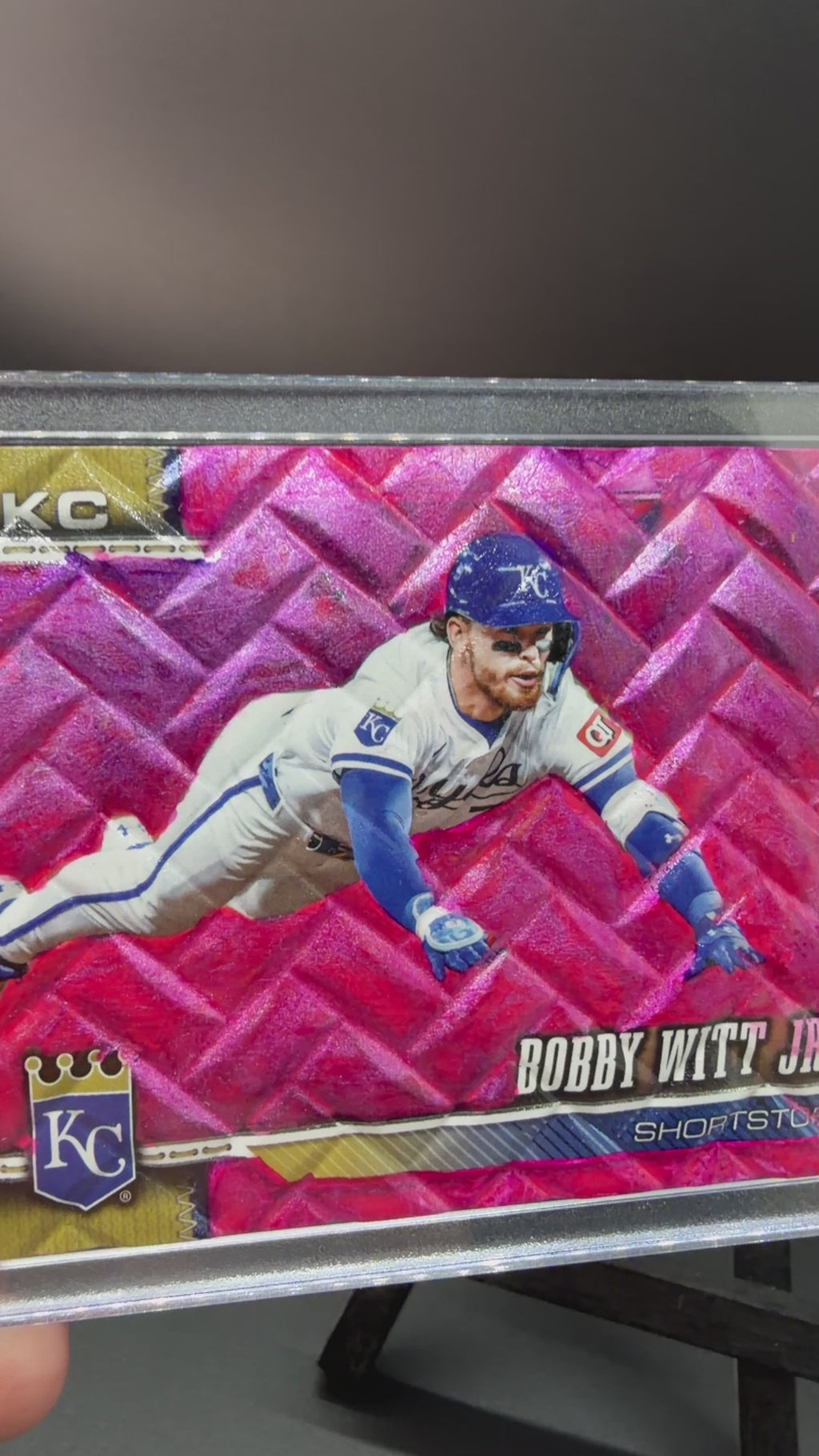 Bobby Witt Jr. Custom 1/1 Baseball Card Art - Painted and Embossed