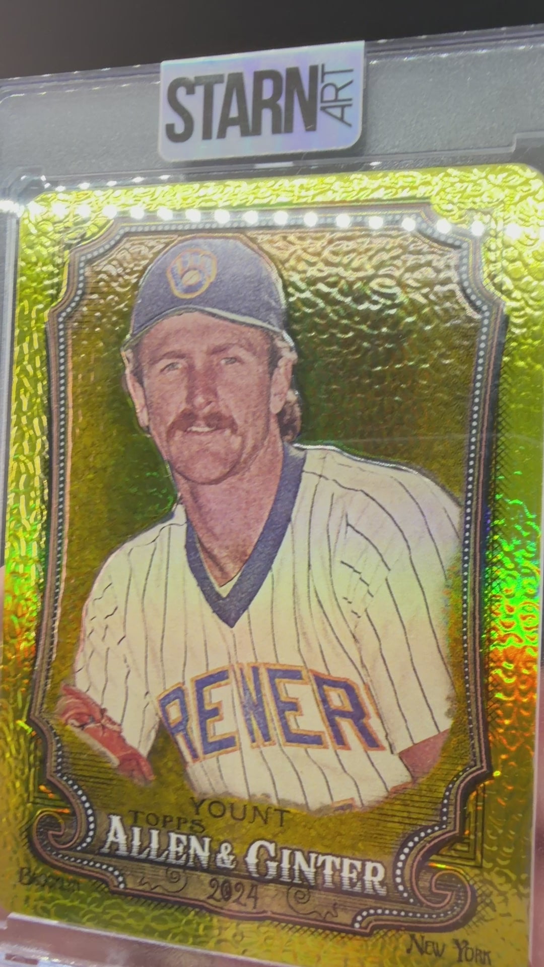 Robin Yount 1/1 Baseball Card Art - Painted and Embossed