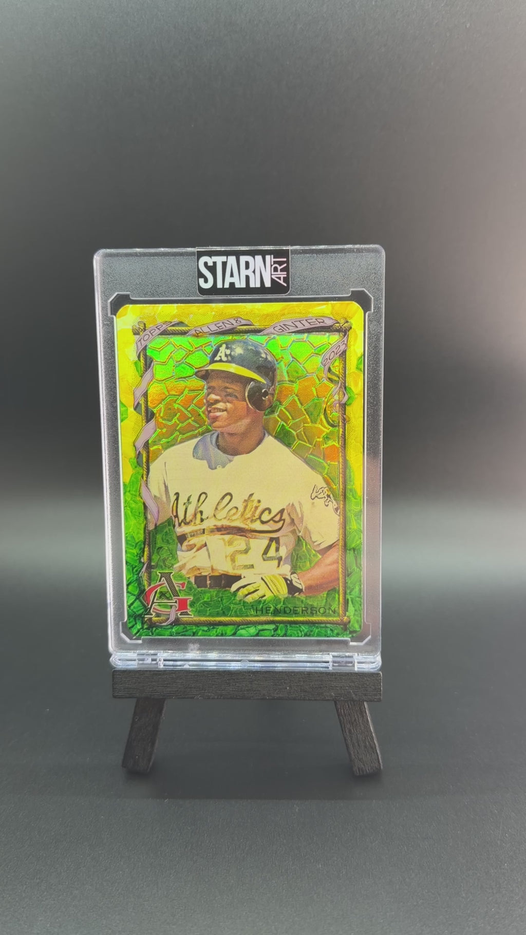 Rickey Henderson Custom 1/1 Baseball Card Art - Painted and Embossed