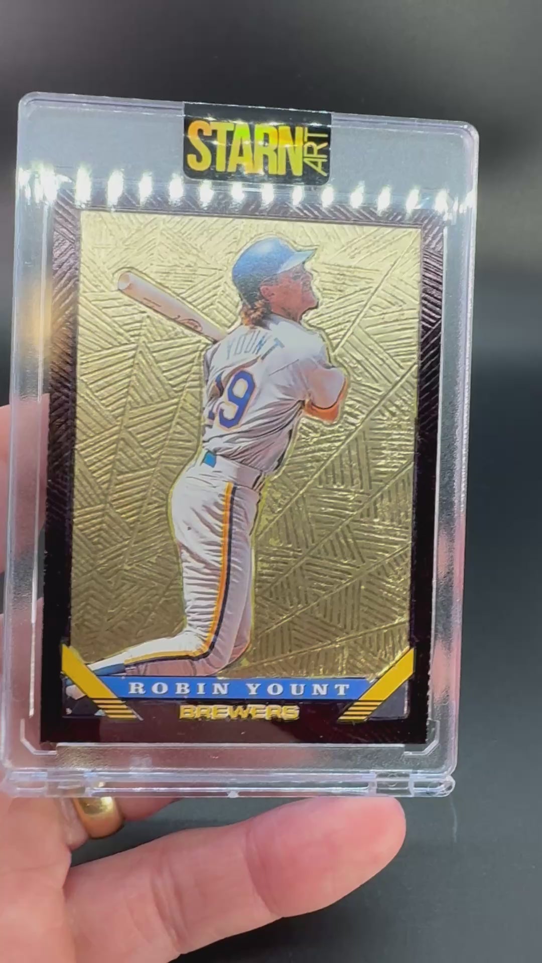 Robin Yount Custom 1/1 Baseball Card Art - Painted and Embossed