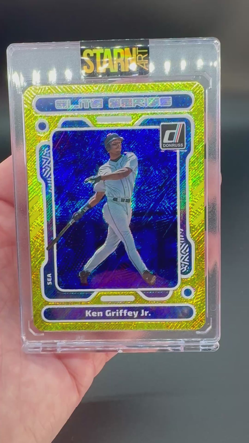 Ken Griffey Jr. Custom Embossed and Painted 1/1 Baseball Card Art