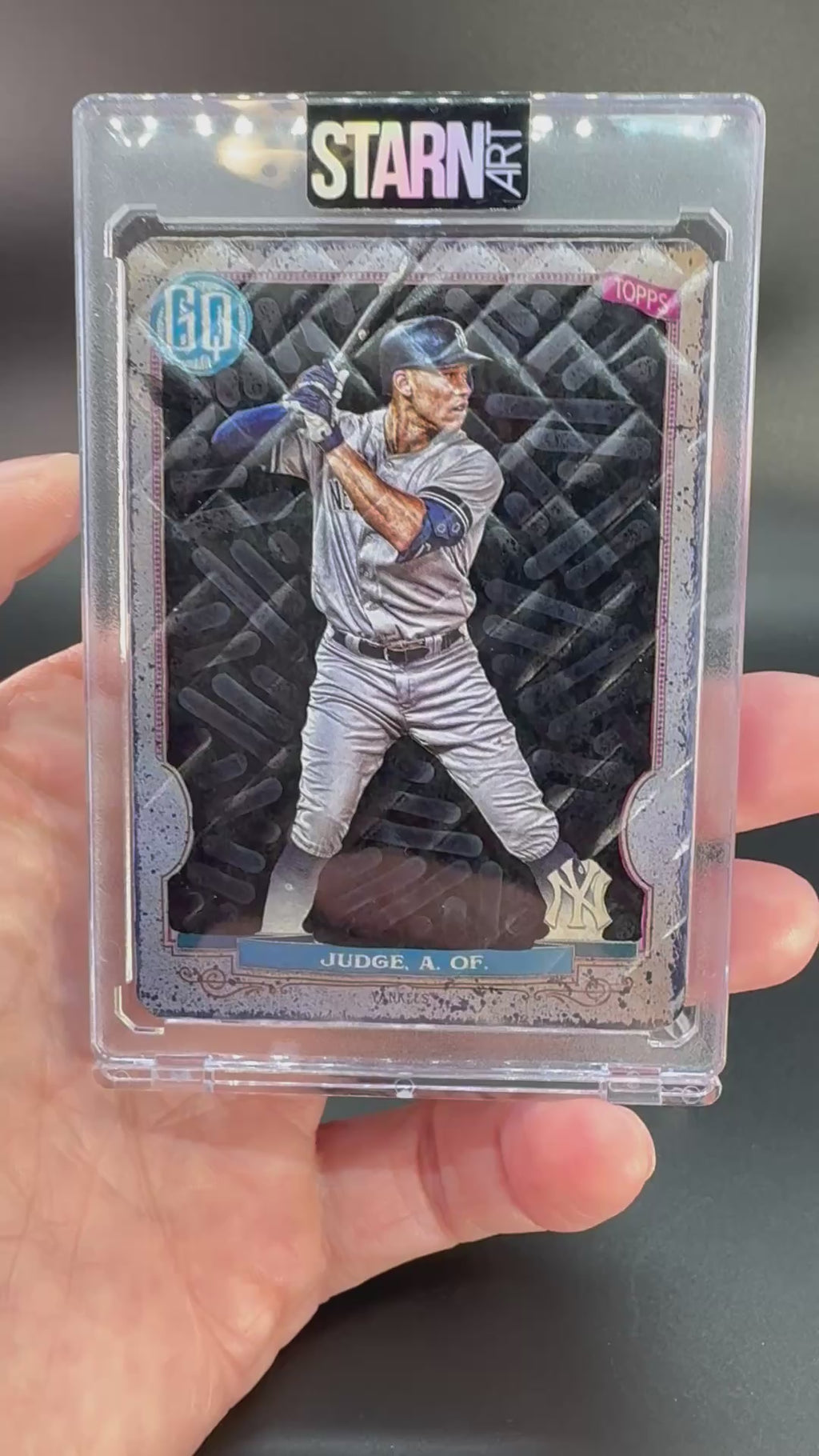 Aaron Judge Custom 1/1 Baseball Card Art - Painted and Embossed
