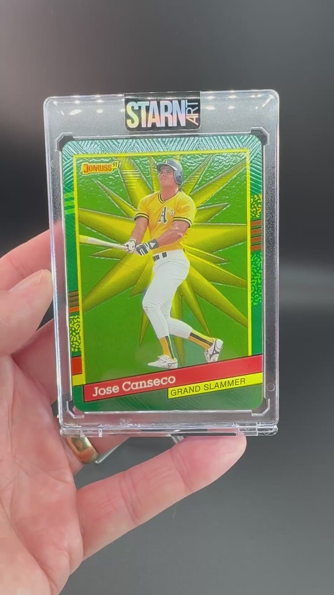 Jose Canseco Custom 1/1 Baseball Card Art - Painted and Embossed
