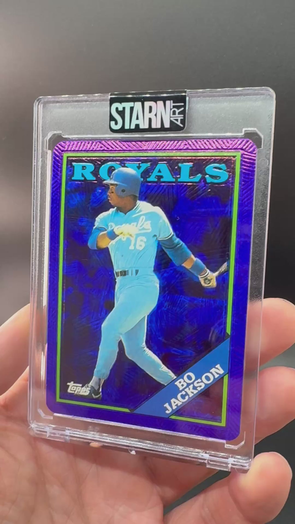 Bo Jackson Custom 1/1 Baseball Card Art - Painted and Embossed