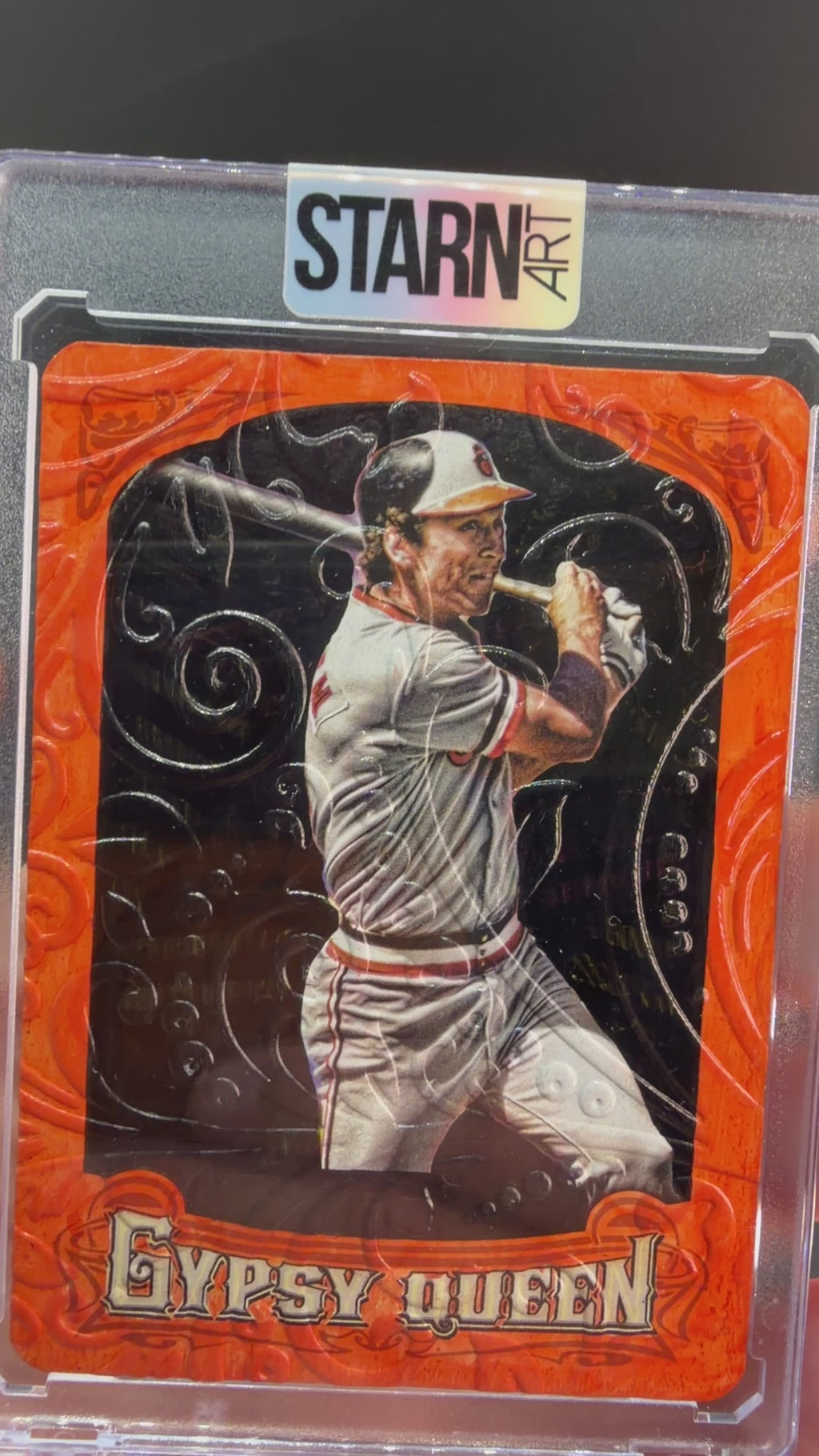 Cal Ripken Jr. Custom 1/1 Baseball Card Art - Painted and Embossed