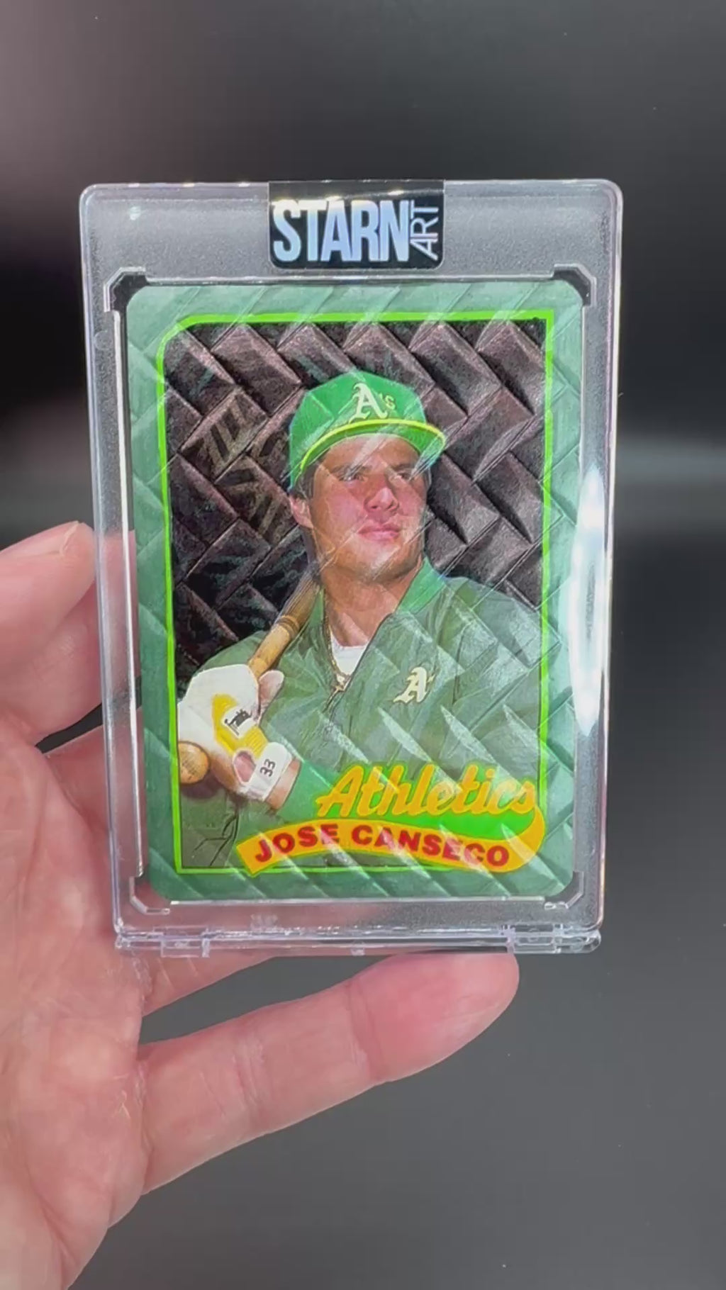 Jose Canseco Custom 1/1 Baseball Card Art - Painted and Embossed