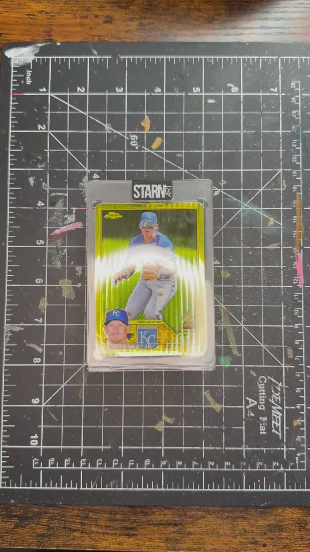 Bobby Witt Jr. Custom 1/1 Baseball Card Art - Painted and Embossed