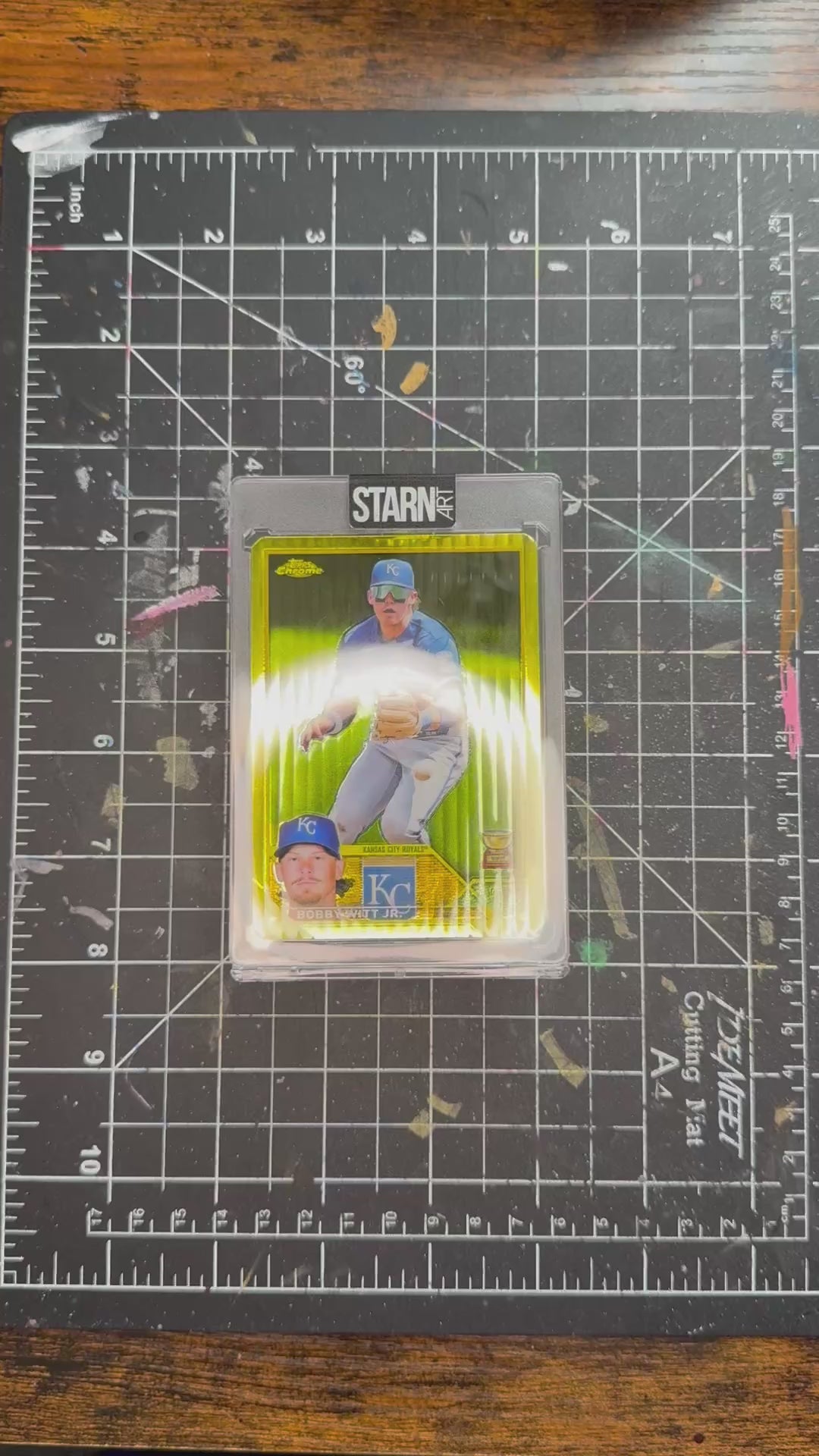 Bobby Witt Jr. Custom 1/1 Baseball Card Art - Painted and Embossed
