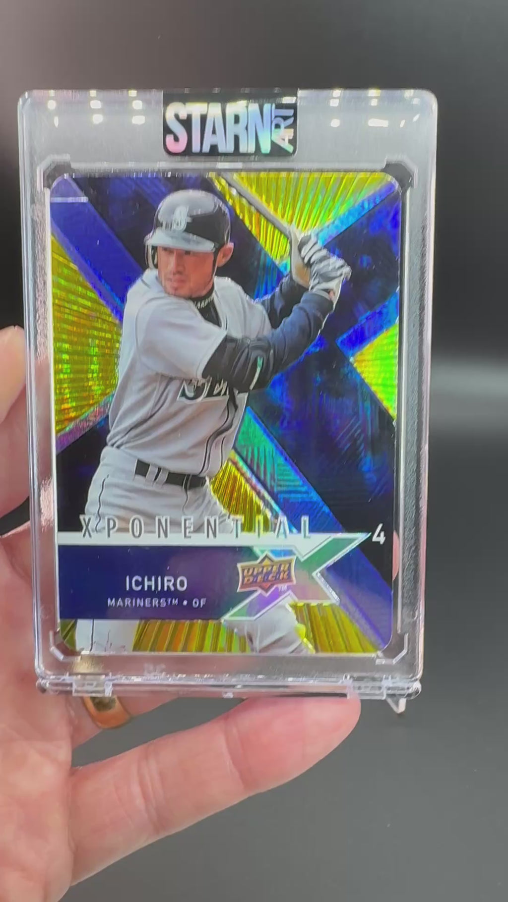 Ichiro Custom 1/1 Baseball Card Art - Painted and Embossed