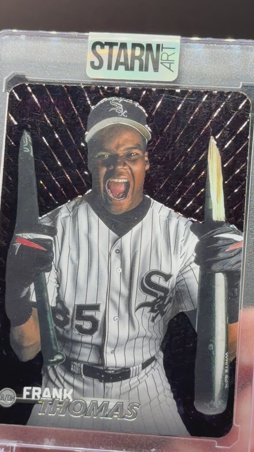 Frank Thomas Custom 1/1 Baseball Card Art - Painted and Embossed