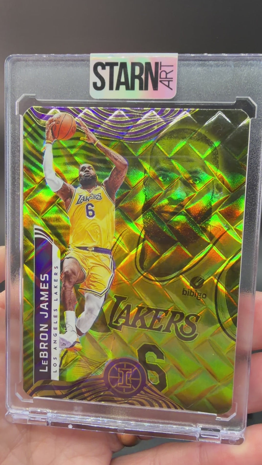 LeBron James Custom 1/1 Baseball Card Art - Painted and Embossed
