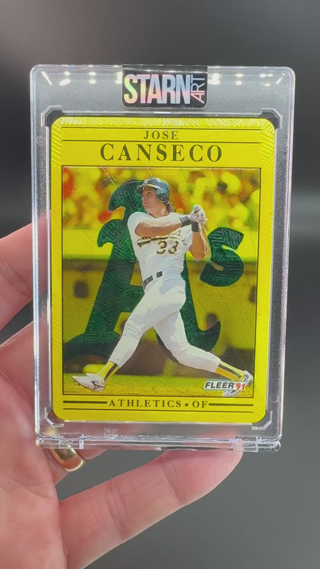 Jose Canseco Custom 1/1 Baseball Card Art - Painted and Embossed