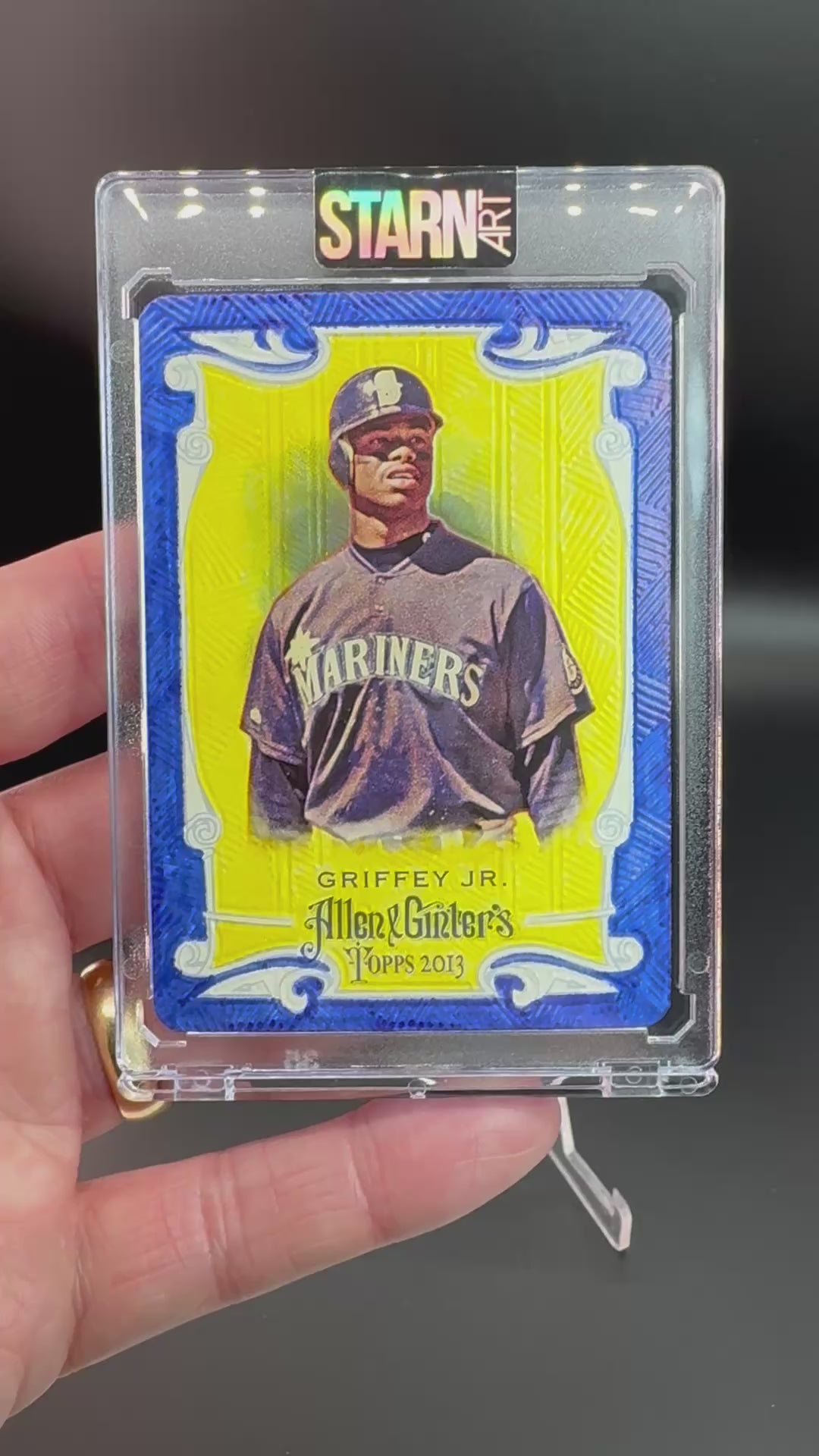 Ken Griffey Jr. Custom 1/1 Baseball Card Art - Painted and Embossed