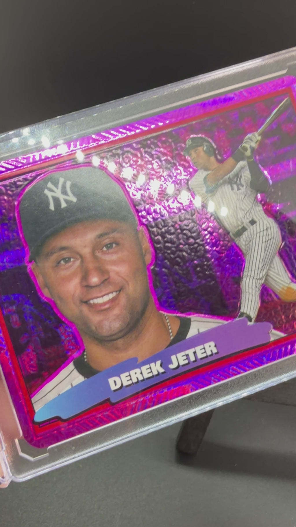 Derek Jeter Custom 1/1 Baseball Card Art - Painted and Embossed