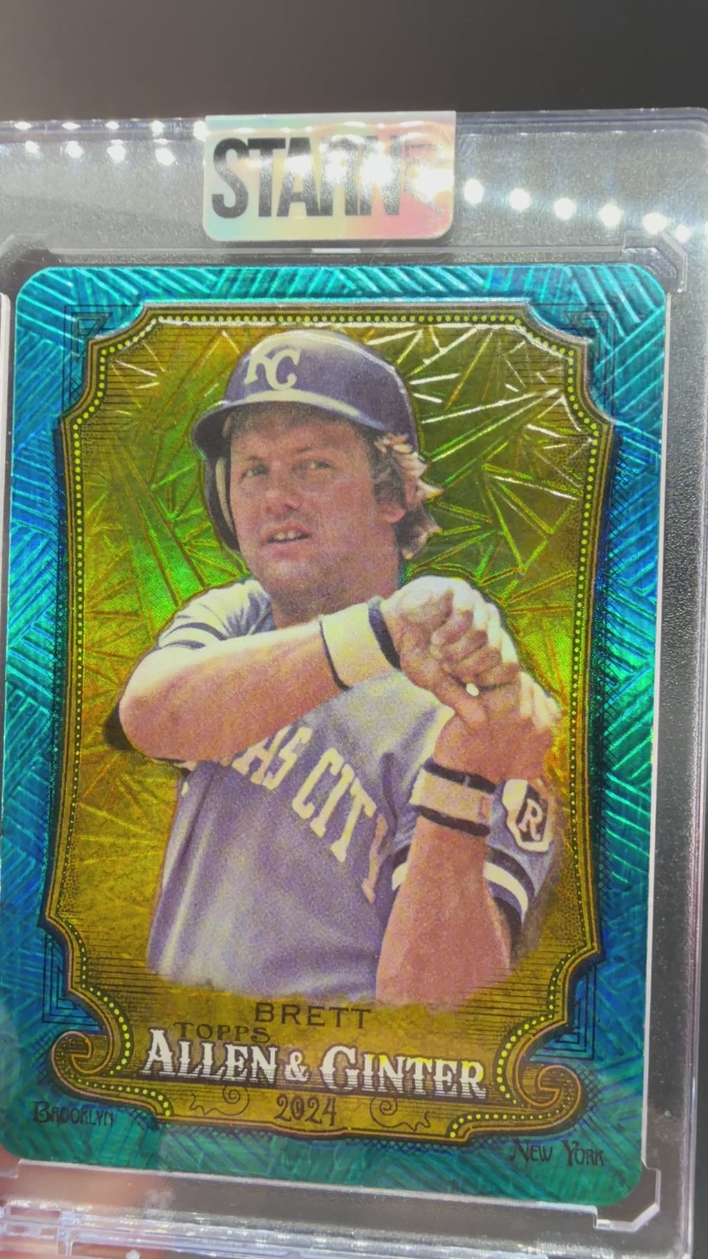 George Brett Custom 1/1 Baseball Card Art - Painted and Embossed
