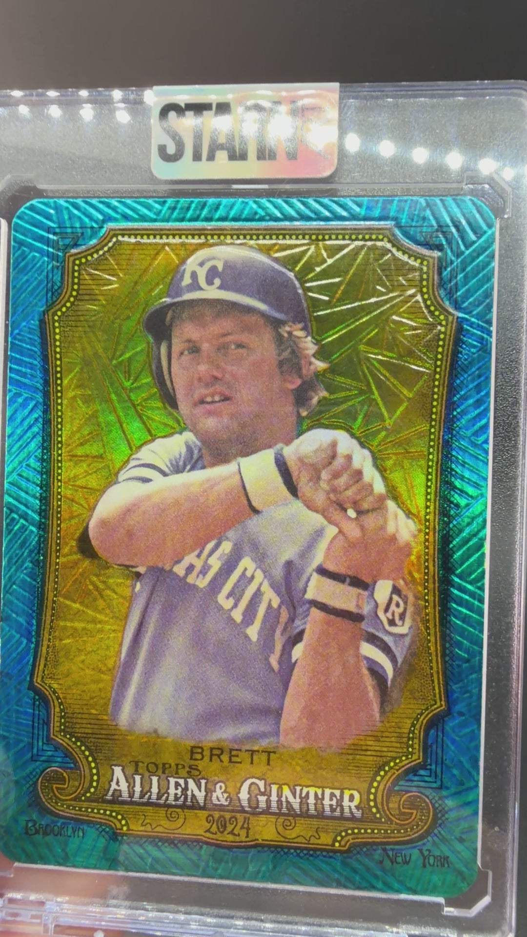 George Brett Custom 1/1 Baseball Card Art - Painted and Embossed