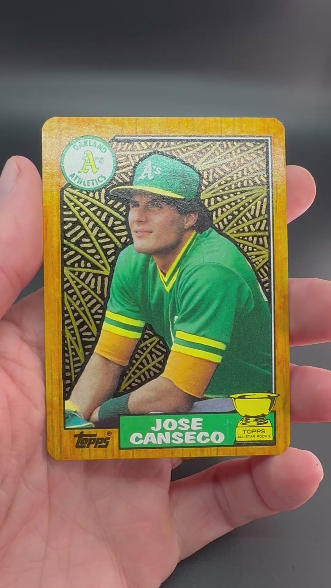 Jose Canseco Custom 1/1 Baseball Card Art - Painted and Embossed